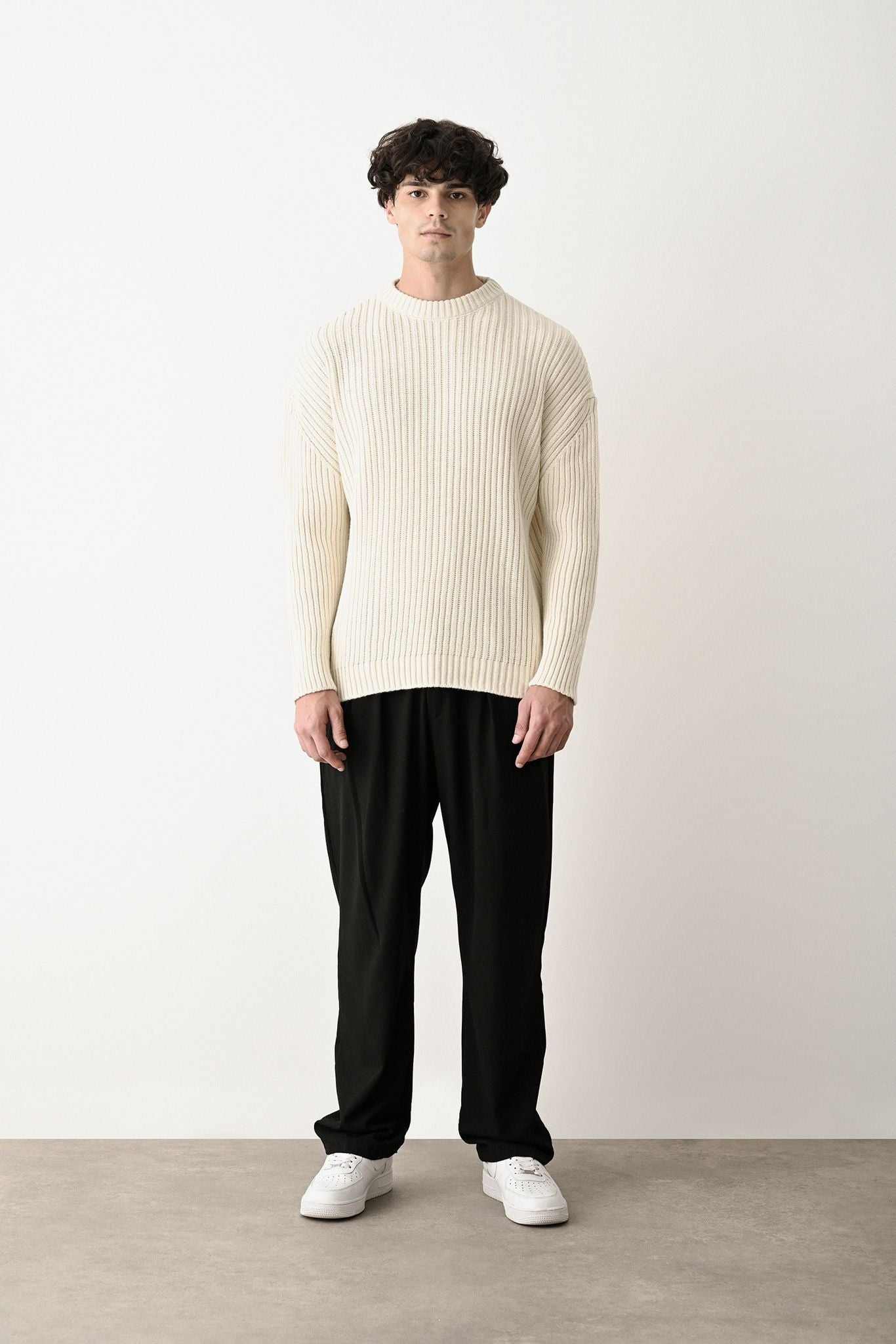 Modern Oversized Knit Sweater Withinblack