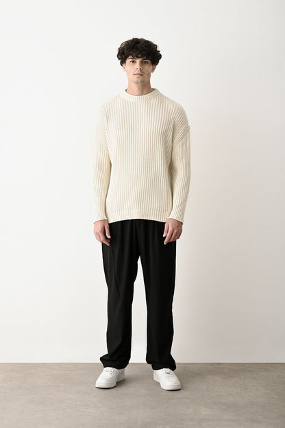 Modern Oversized Knit Sweater Withinblack
