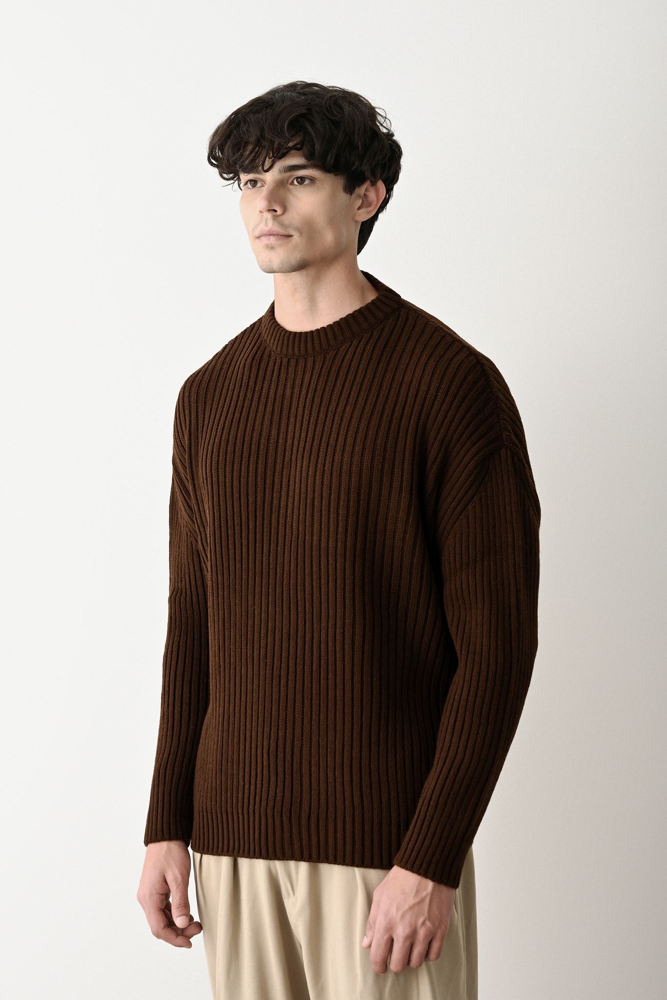 Modern Oversized Knit Sweater Withinblack
