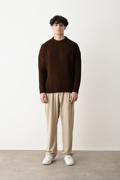 Modern Oversized Knit Sweater Withinblack