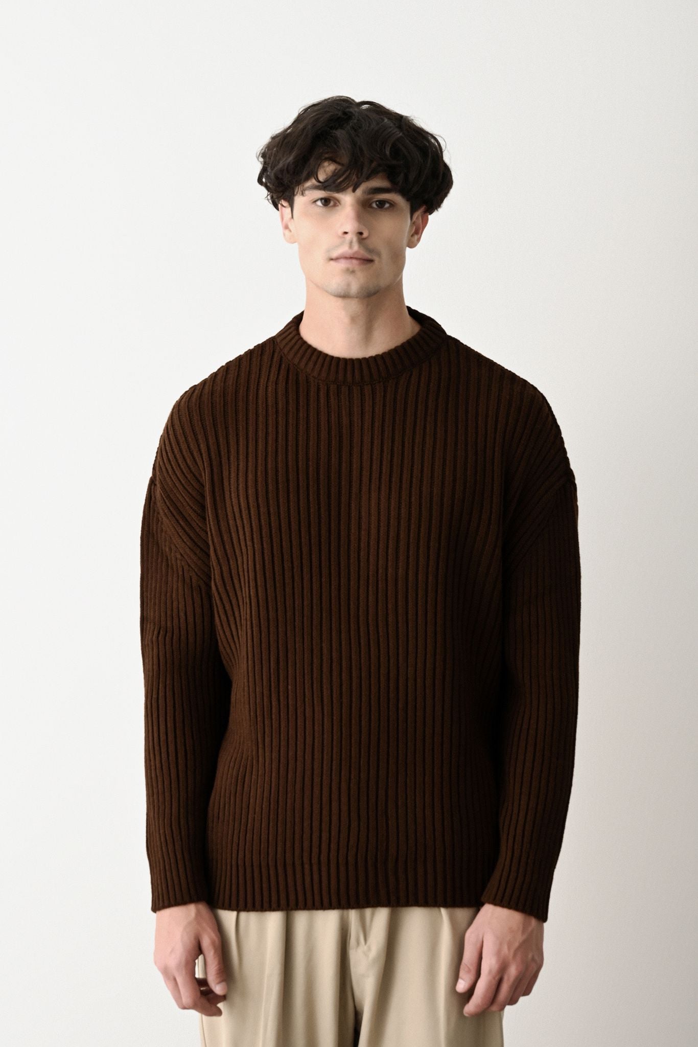 Modern Oversized Knit Sweater Withinblack