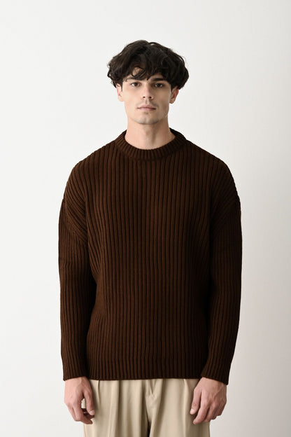Modern Oversized Knit Sweater Withinblack