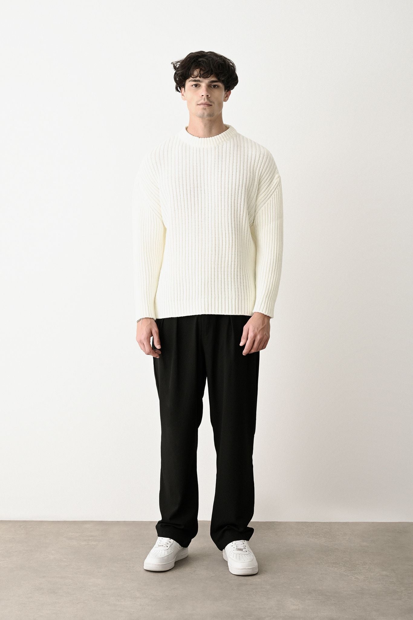 Modern Oversized Knit Sweater Withinblack
