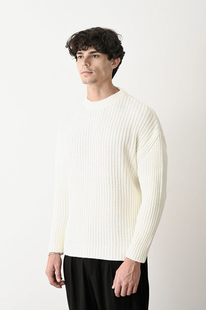 Modern Oversized Knit Sweater Withinblack