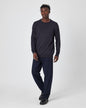 Men's Oversized Plain Knit Crew Neck Sweater - Casual Comfort Withinblack