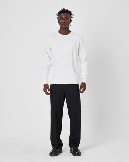 Men's Oversized Plain Knit Crew Neck Sweater - Casual Comfort Withinblack