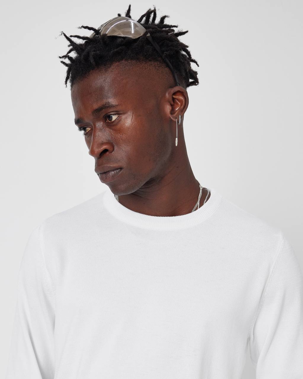Men's Oversized Plain Knit Crew Neck Sweater - Casual Comfort Withinblack