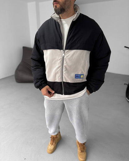 Men's Oversized Zip-Up Sweatshirt Two-Tone Withinblack