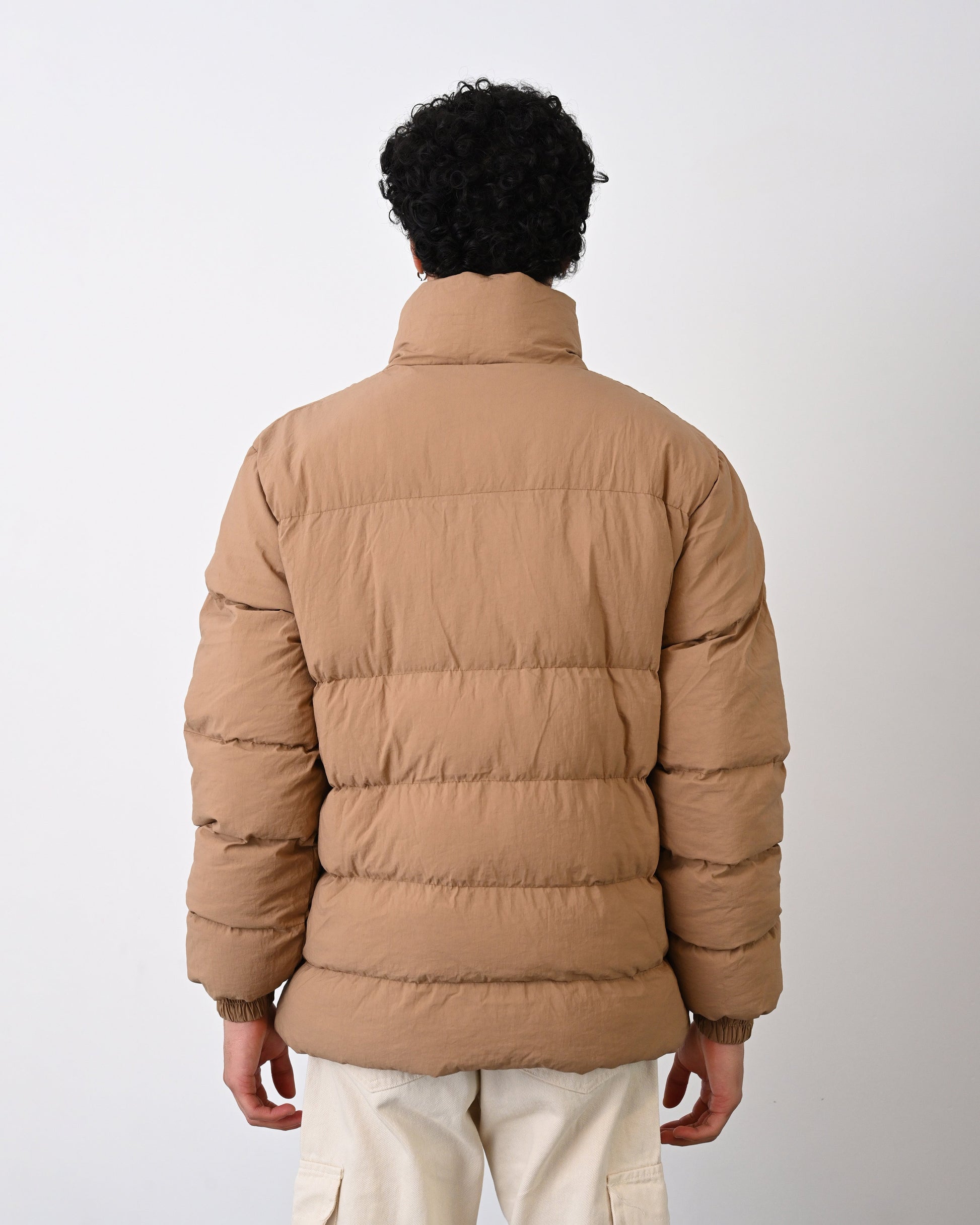 Men's Premium Puffer Jacket with High Collar and Utility Pockets Withinblack
