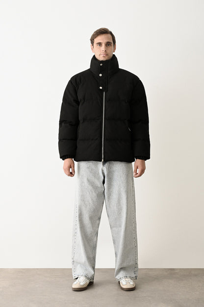 Black Quilted Winter Coat Withinblack