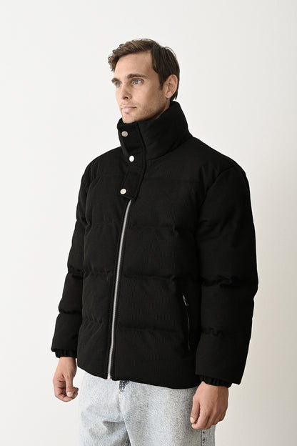 Black Quilted Winter Coat Withinblack