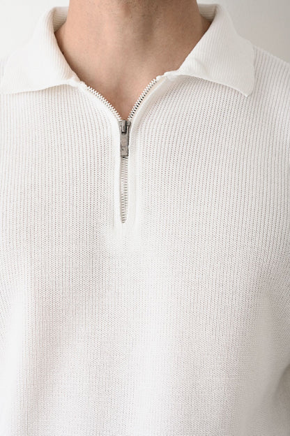 Collared Zip-Up Knit Sweater Withinblack