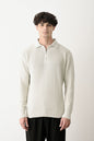 Collared Zip-Up Knit Sweater Withinblack