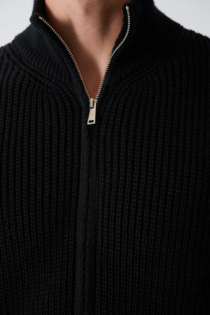 Men's Zippered Thessaloniki Knit Cardigan Withinblack
