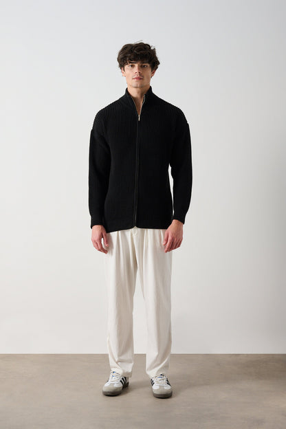 Men's Zippered Thessaloniki Knit Cardigan Withinblack