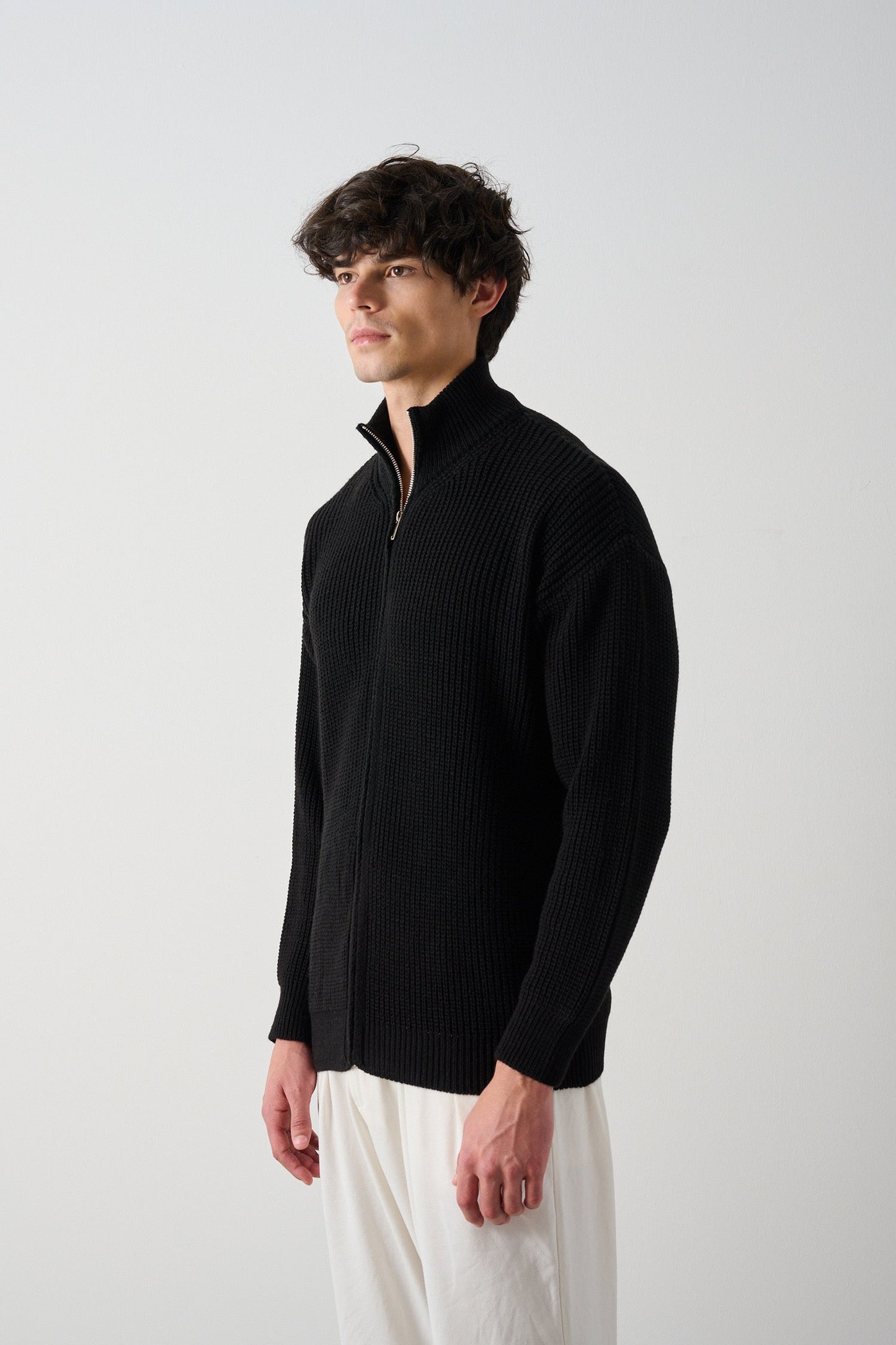 Men's Zippered Thessaloniki Knit Cardigan Withinblack