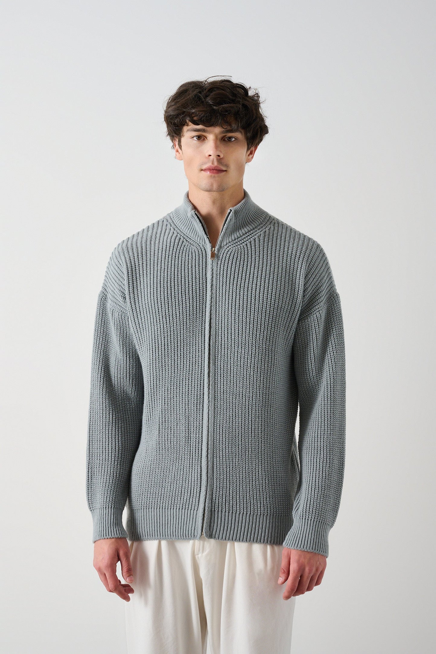 Men's Zippered Thessaloniki Knit Cardigan Withinblack
