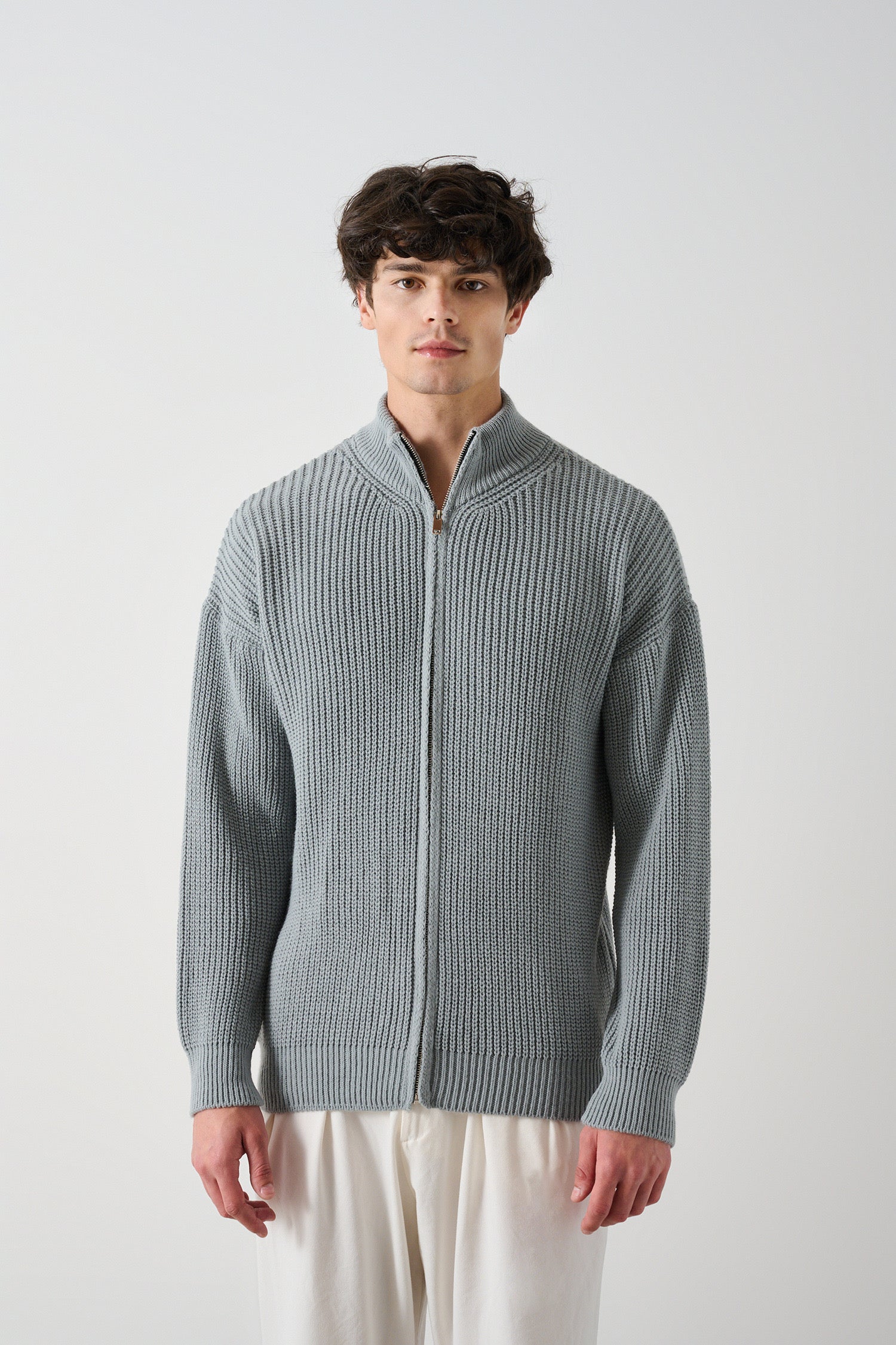 Men's Zippered Thessaloniki Knit Cardigan Withinblack