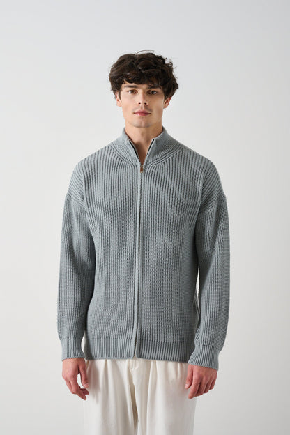 Men's Zippered Thessaloniki Knit Cardigan Withinblack