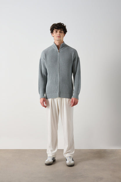 Men's Zippered Thessaloniki Knit Cardigan Withinblack