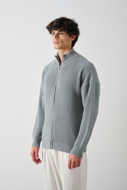 Men's Zippered Thessaloniki Knit Cardigan Withinblack