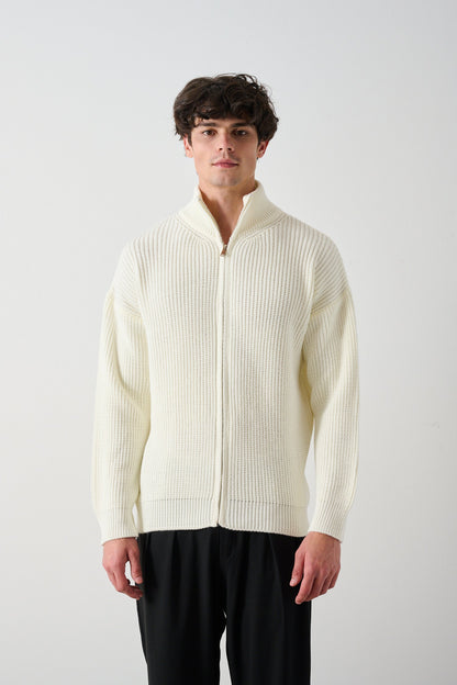 Men's Zippered Thessaloniki Knit Cardigan Withinblack