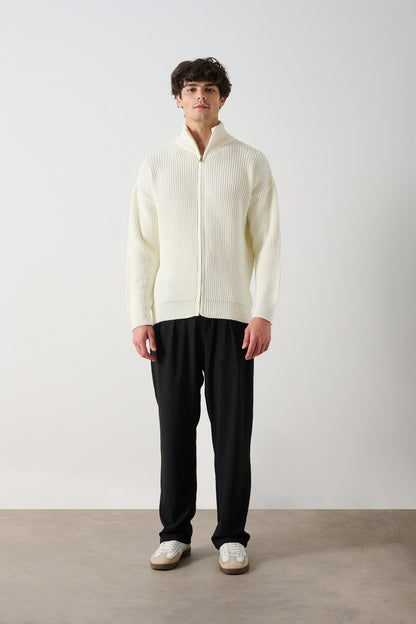 Men's Zippered Thessaloniki Knit Cardigan Withinblack