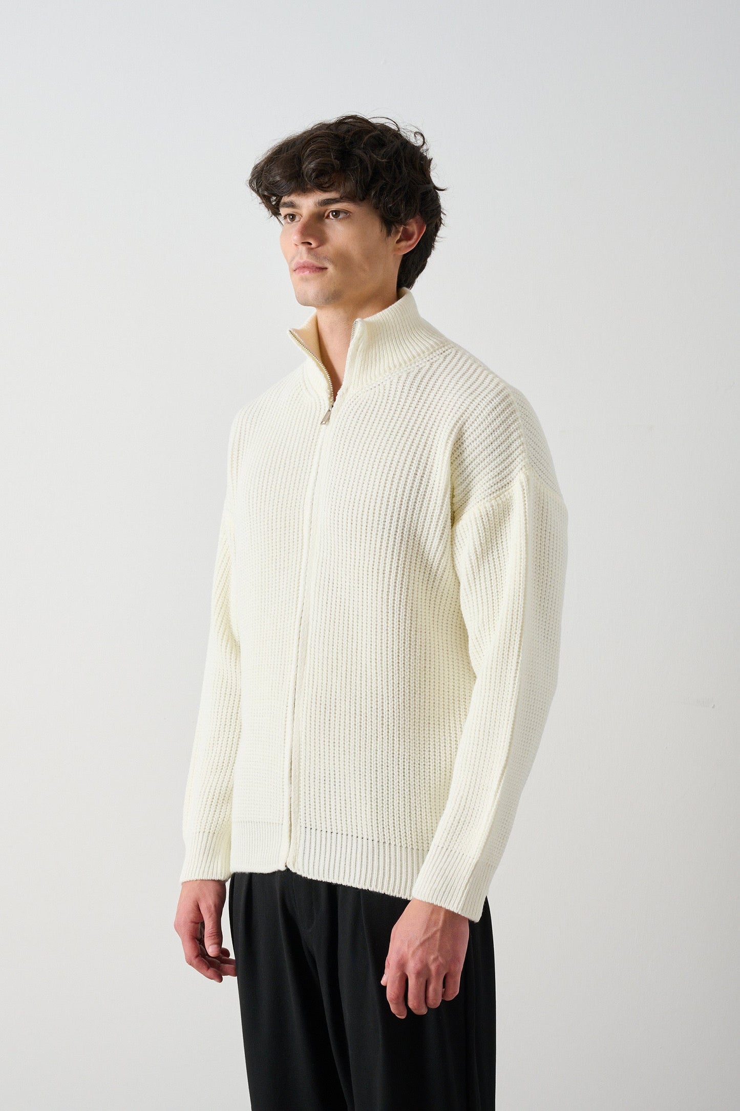 Men's Zippered Thessaloniki Knit Cardigan Withinblack