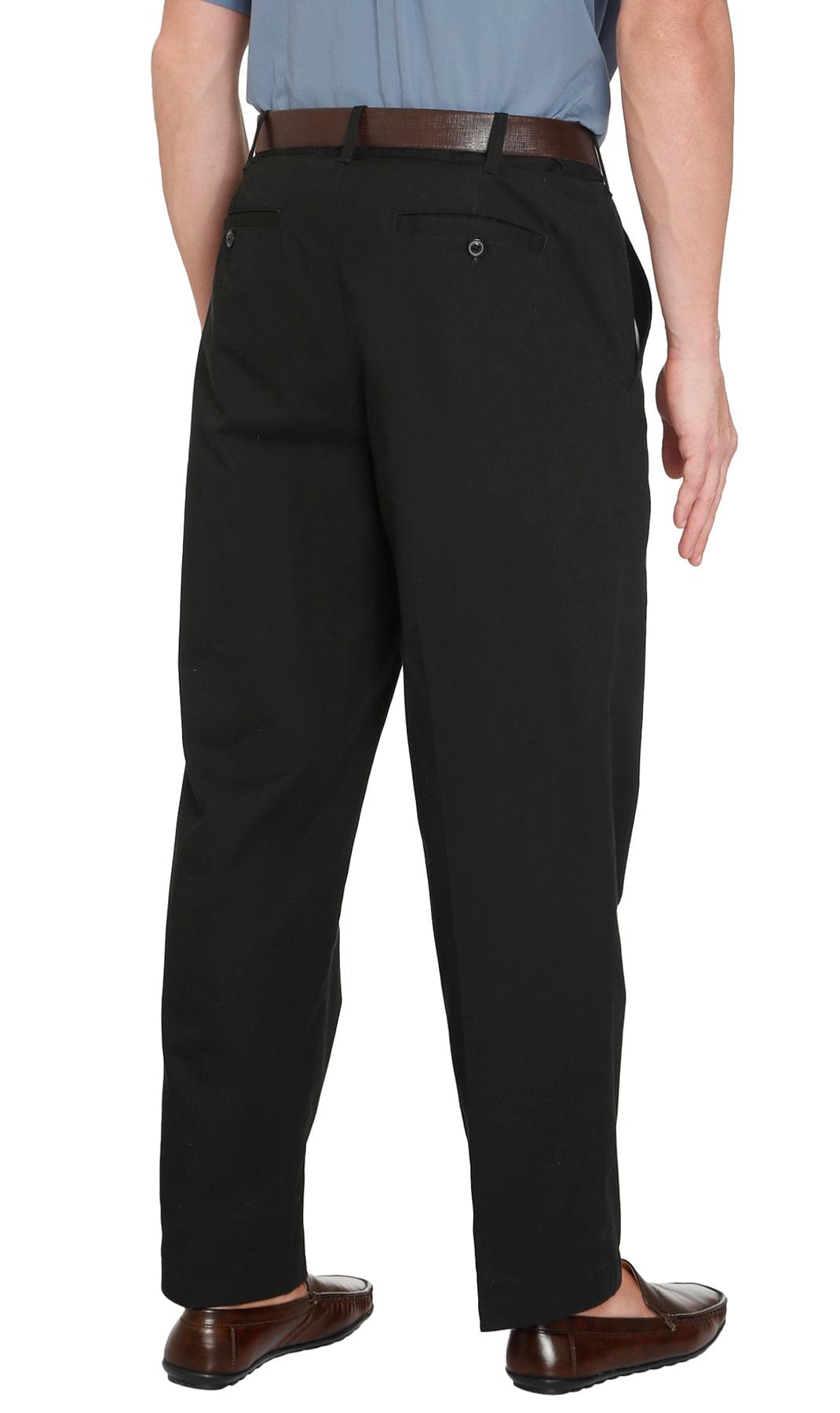 Men's Stretch Waist Chinos with a Hidden Elastic Waist and Flat Front TURTLE BAY APPAREL