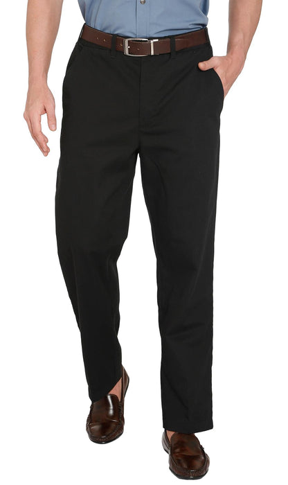 Men's Stretch Waist Chinos with a Hidden Elastic Waist and Flat Front TURTLE BAY APPAREL