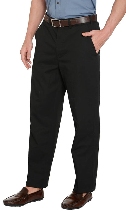 Men's Stretch Waist Chinos with a Hidden Elastic Waist and Flat Front TURTLE BAY APPAREL