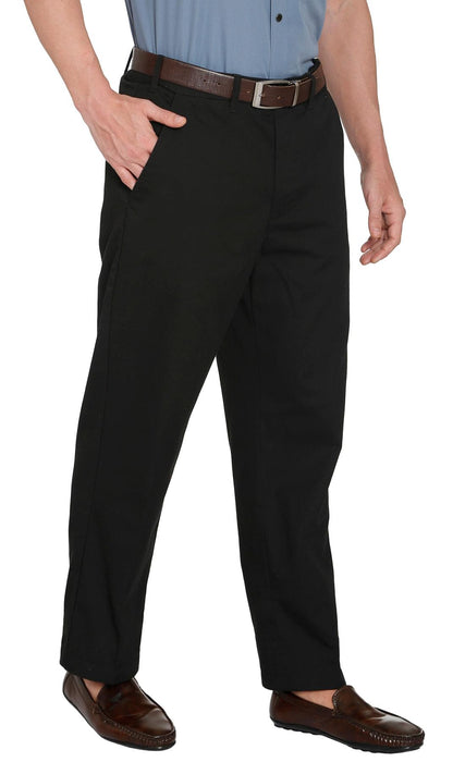 Men's Stretch Waist Chinos with a Hidden Elastic Waist and Flat Front TURTLE BAY APPAREL