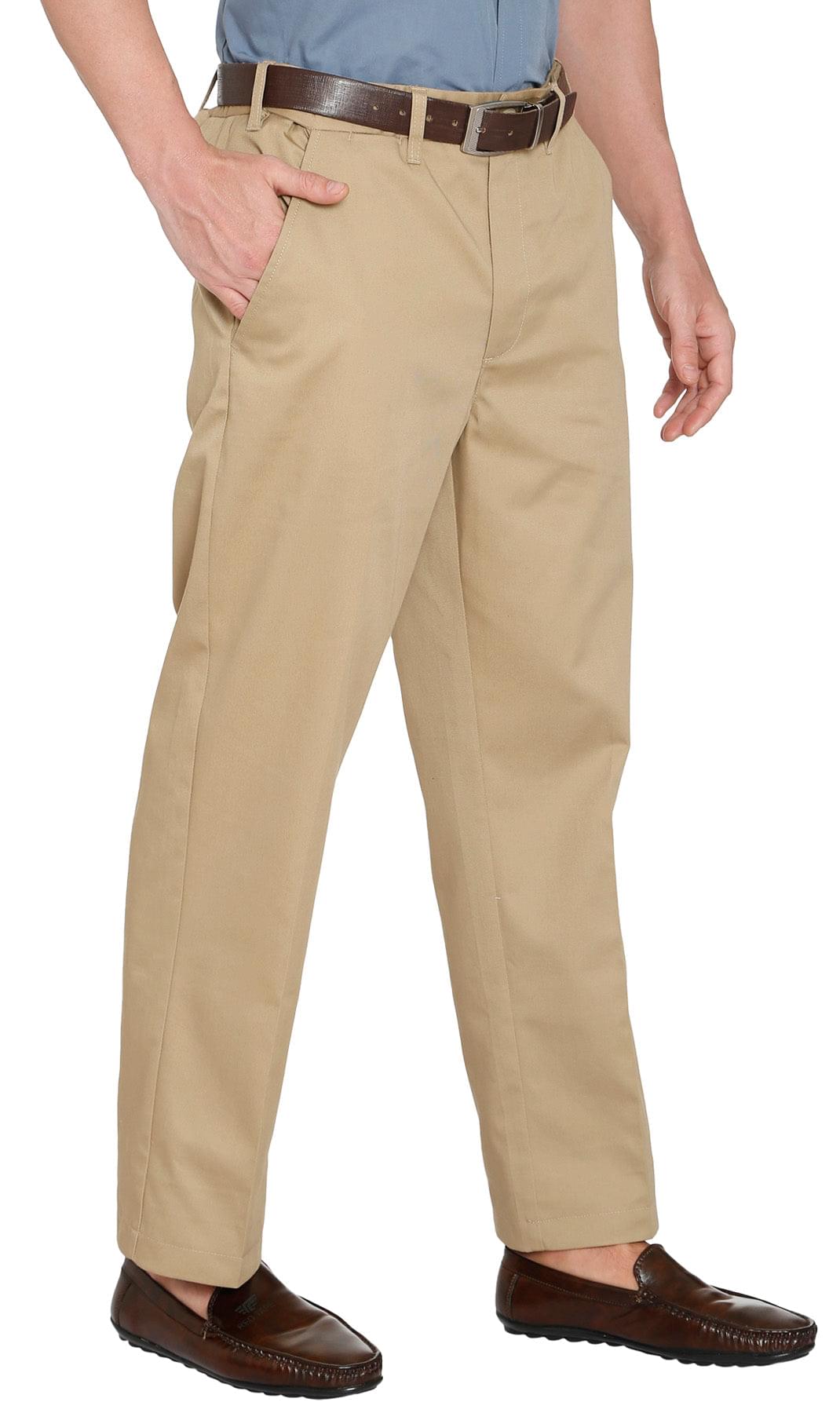Men's Stretch Waist Chinos with a Hidden Elastic Waist and Flat Front TURTLE BAY APPAREL