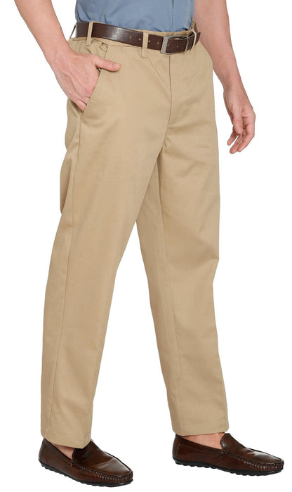 Men's Stretch Waist Chinos with a Hidden Elastic Waist and Flat Front TURTLE BAY APPAREL