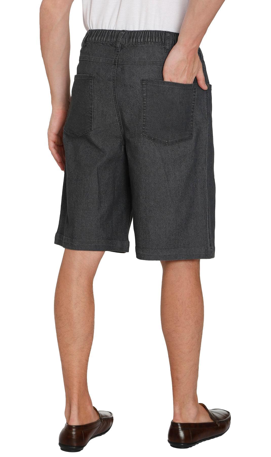 Men's Stretch Waist Pull On Shorts  in Denim and Twill - Free of Buttons & Snaps TURTLE BAY APPAREL