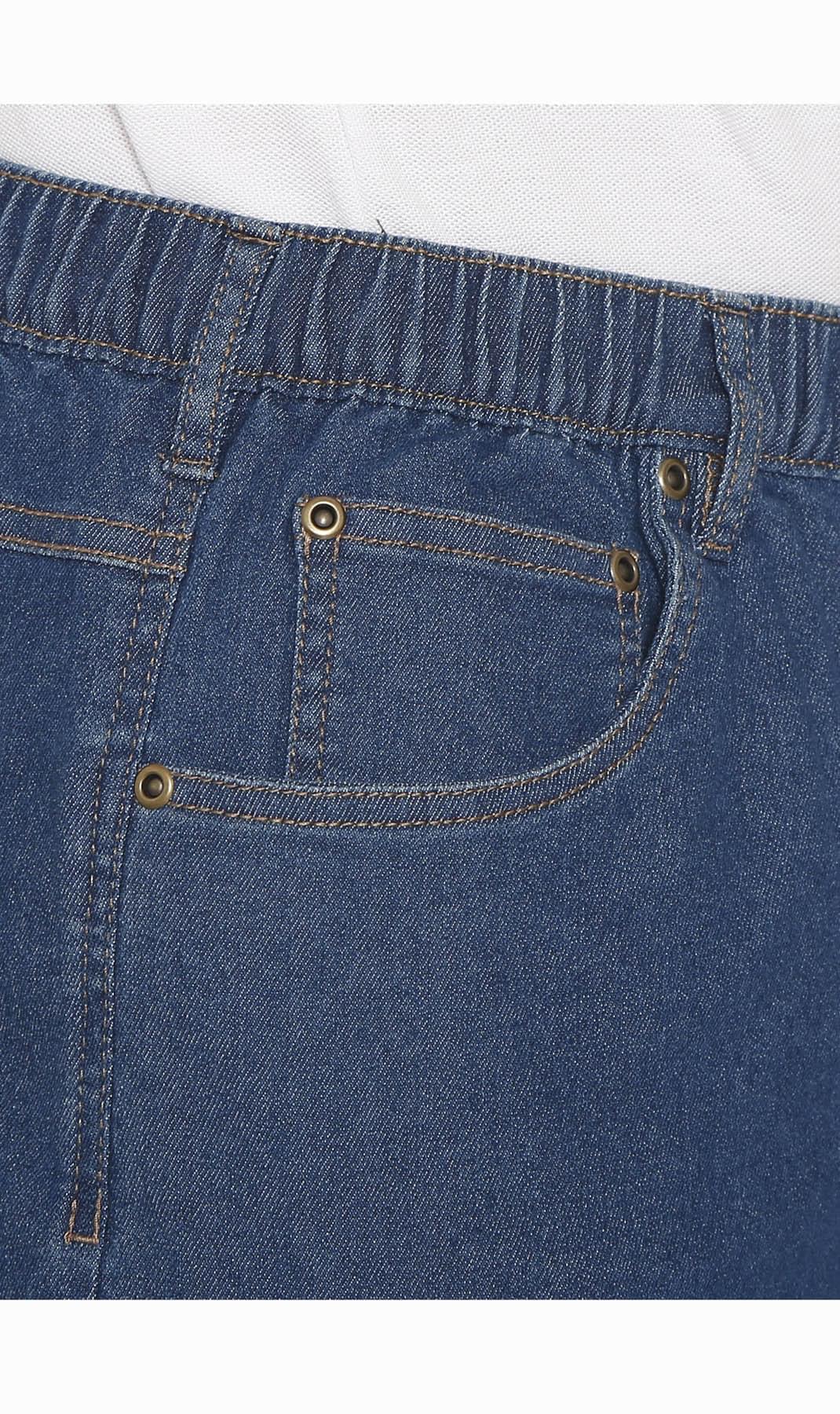 Men's Stretch Waist Pull On Shorts  in Denim and Twill - Free of Buttons & Snaps TURTLE BAY APPAREL