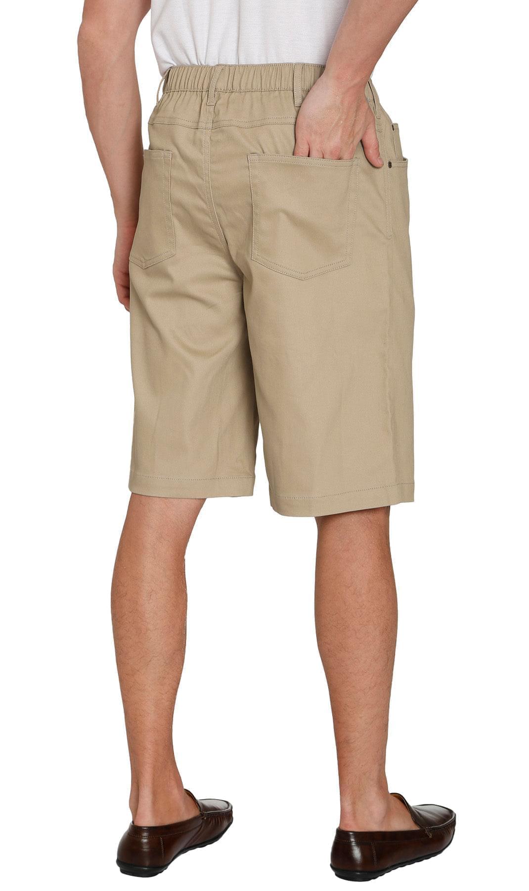 Men's Stretch Waist Pull On Shorts  in Denim and Twill - Free of Buttons & Snaps TURTLE BAY APPAREL