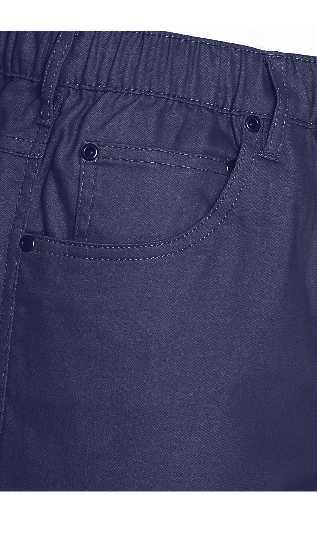 Men's Stretch Waist Pull On Shorts  in Denim and Twill - Free of Buttons & Snaps TURTLE BAY APPAREL