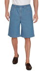 Men's Stretch Waist Pull On Shorts  in Denim and Twill - Free of Buttons & Snaps TURTLE BAY APPAREL