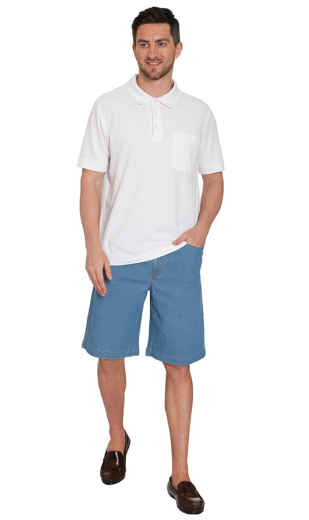 Men's Stretch Waist Pull On Shorts  in Denim and Twill - Free of Buttons & Snaps TURTLE BAY APPAREL