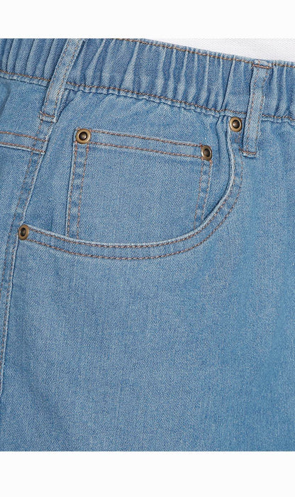 Men's Stretch Waist Pull On Shorts  in Denim and Twill - Free of Buttons & Snaps TURTLE BAY APPAREL
