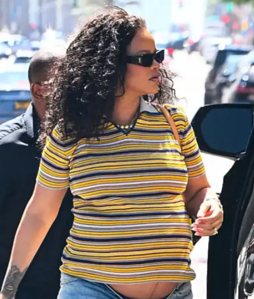 Rihanna LA 2025 Striped Polo Shirt WorthVee