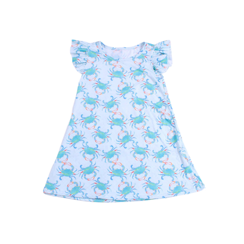 Aqua Crab Girls Dress Jolie & Jax Boutique