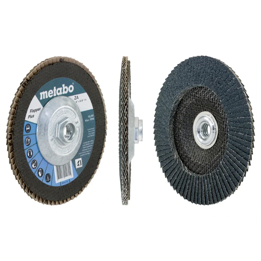 Metabo 629474000 6” Hubbed Flapper Plus 40 Grit Type 27 VM Hardware