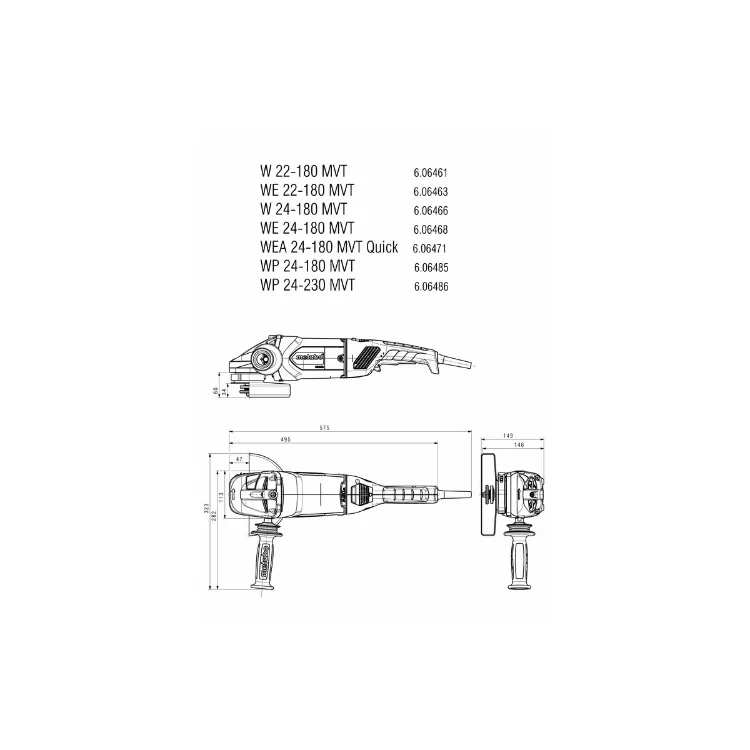 Metabo WP 24-230 MVT (606486420) 9" Angle Grinder VM Hardware