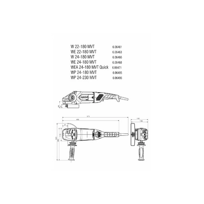 Metabo WP 24-230 MVT (606486420) 9" Angle Grinder VM Hardware