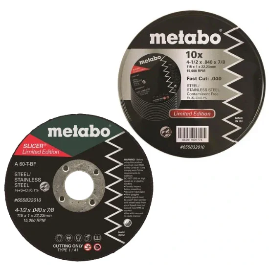 Metabo 655832010 Slicer Wheel Promo Tin,  4.5"x.040x7/8 A60T, PK 10 VM Hardware