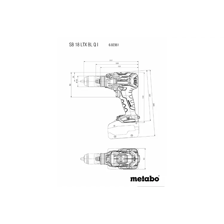 Metabo 602361840 SB 18 LTX BL Q I Cordless hammer drill VM Hardware