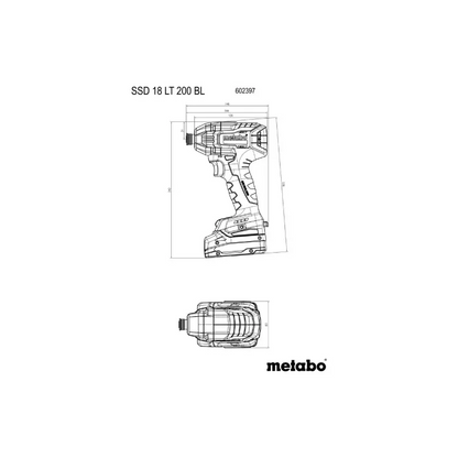 Metabo 602397840 SSD 18 LT 200 BL Cordless Impact Driver (Tool Only) VM Hardware