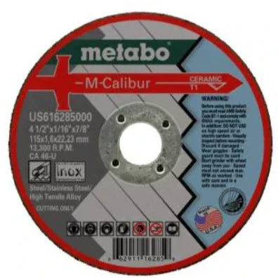 Metabo US616272000 M-CALIBUR 4-1/2" x .045" x 7/8" Stainless Steel - TYPE 27 - CA46U VM Hardware